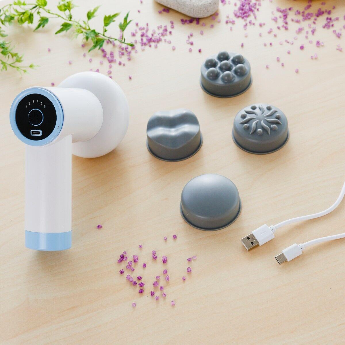 Pistola de Massagem Anticelulítica Recarregável 6 em 1 CellyGun